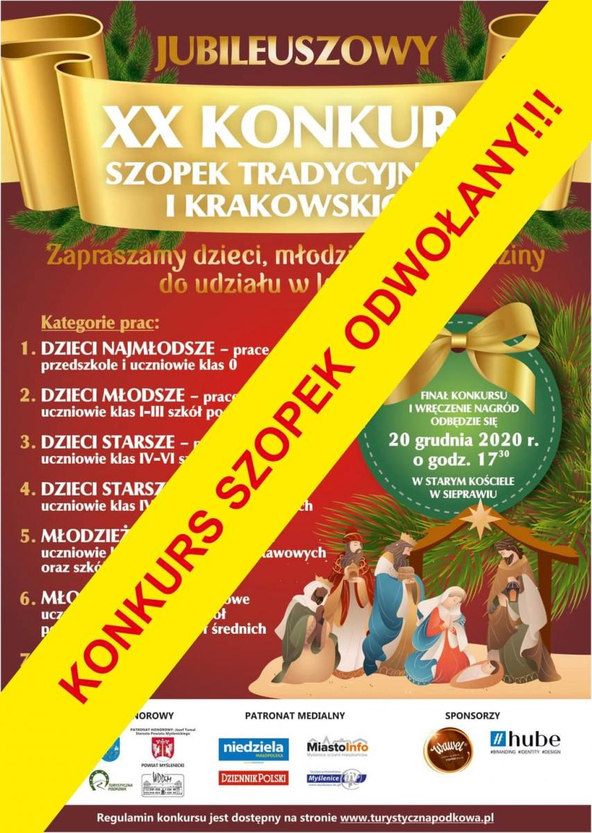 Jubileuszowy XX Konkurs Szopek Krakowskich i Tradycyjnych został odwołany