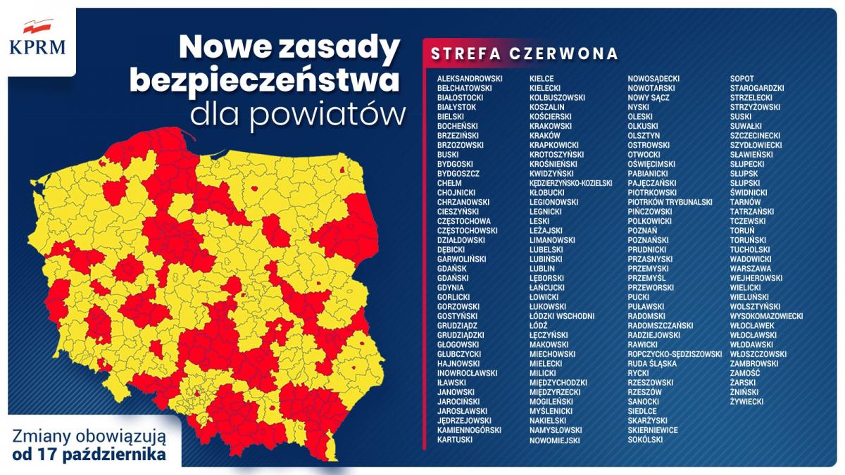 Nowe obostrzenia. W czerwonej strefie m.in. zakaz organizacji wesel