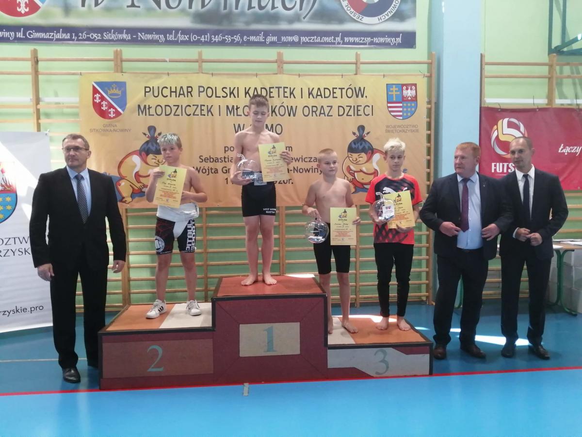 Dawid Malik na podium Pucharu Polski Młodzików i Kadetów w Kielcach