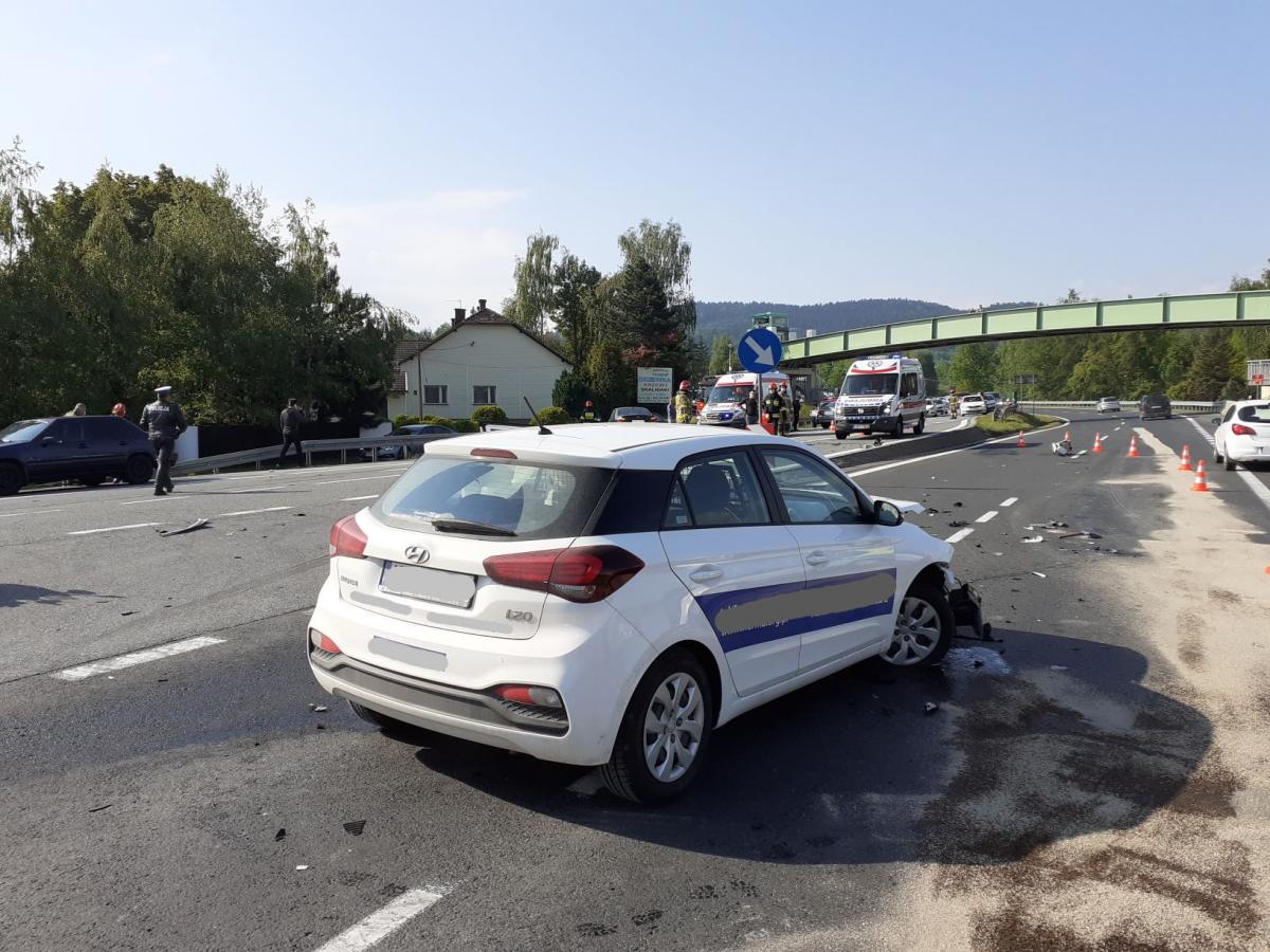 Zderzeniu czterech samochodów osobowych w Jaworniku