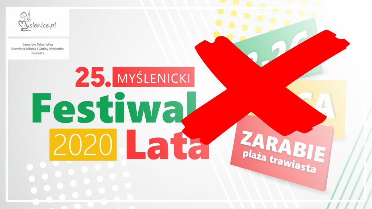 Myślenicki Festiwal Lata 2020 odwołany!