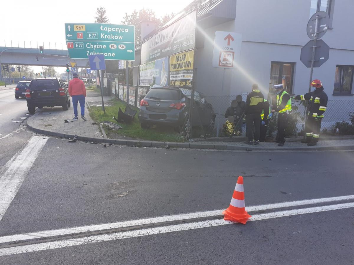 Wypadek na ul. Słonecznej w Myślenicach