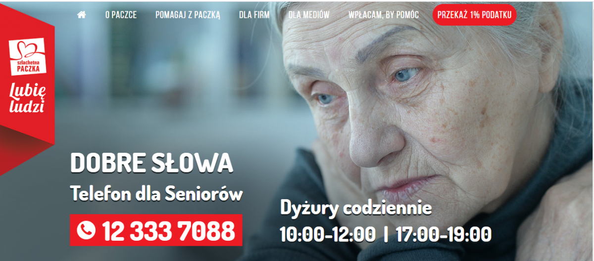 “Dobre Słowa - telefon dla seniorów” - inicjatywa Szlachetnej Paczki