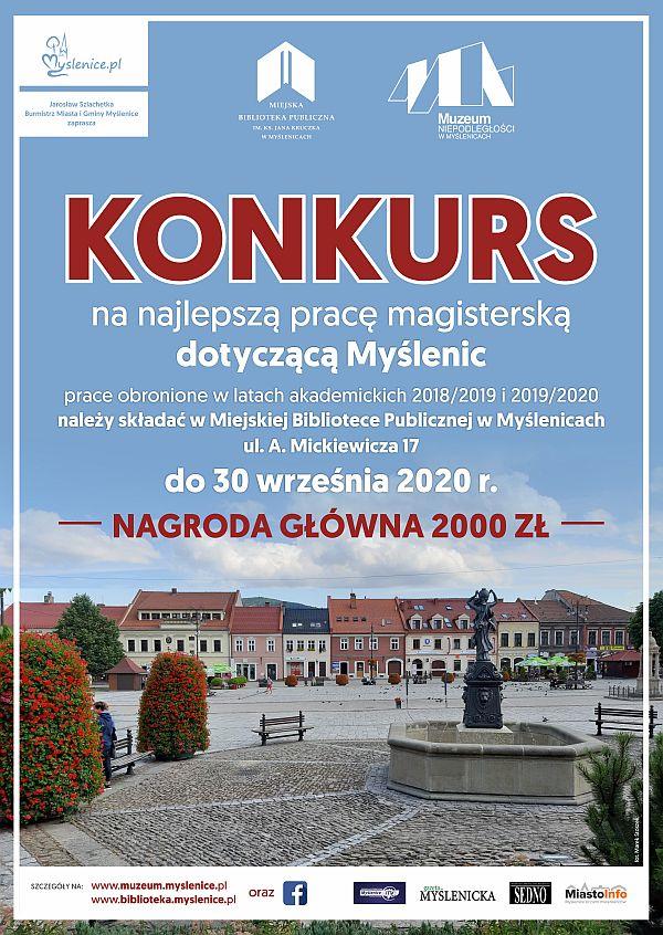 Konkurs na najlepszą prace magisterską dotyczącą Myślenic