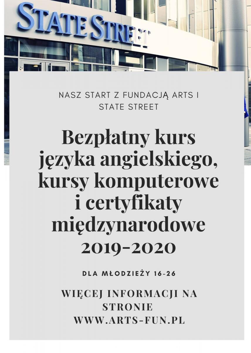 Bezpłatne Kursy dla młodzieży oferuje Fundacja ARTS i STATE STREET