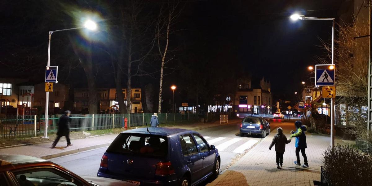 Aktywne oświetlenia przejść dla pieszych w Myślenicach