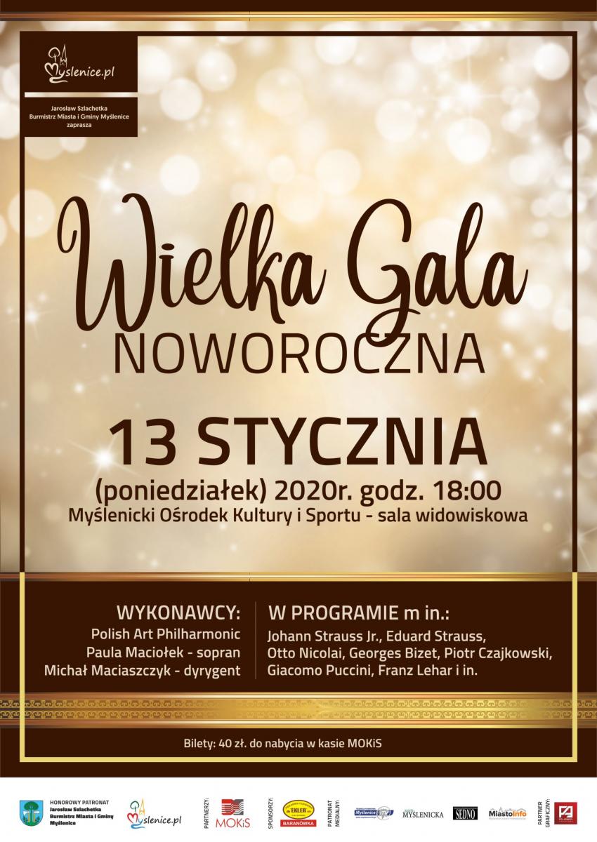 Wielka Gala Noworoczna- 13 stycznia MOKiS Myślenice