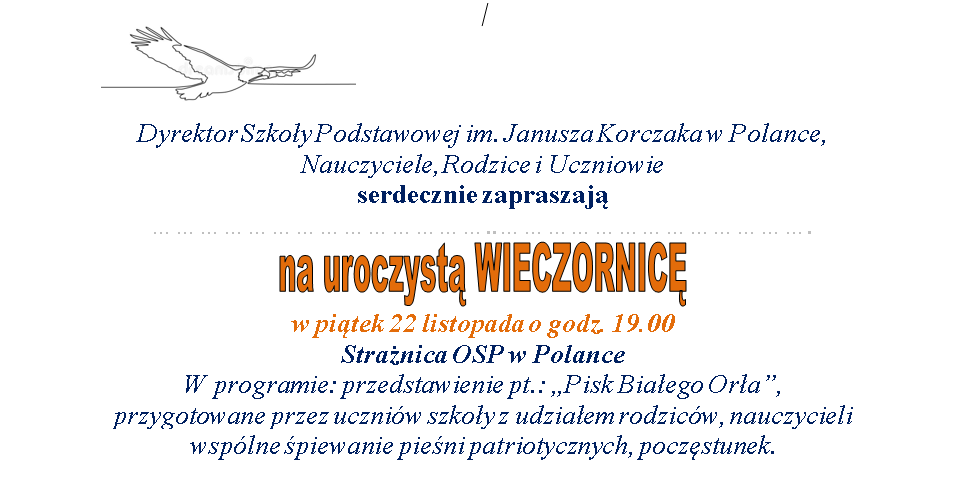 Polanka. Zapraszamy na uroczystą Wieczornicę