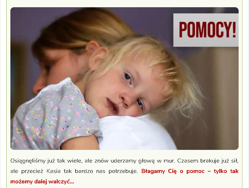 Pomaganie jest bezcenne - Kasia walczy o życie