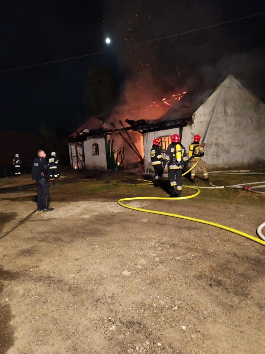 Pożar budynku gospodarczego w Zawadzie