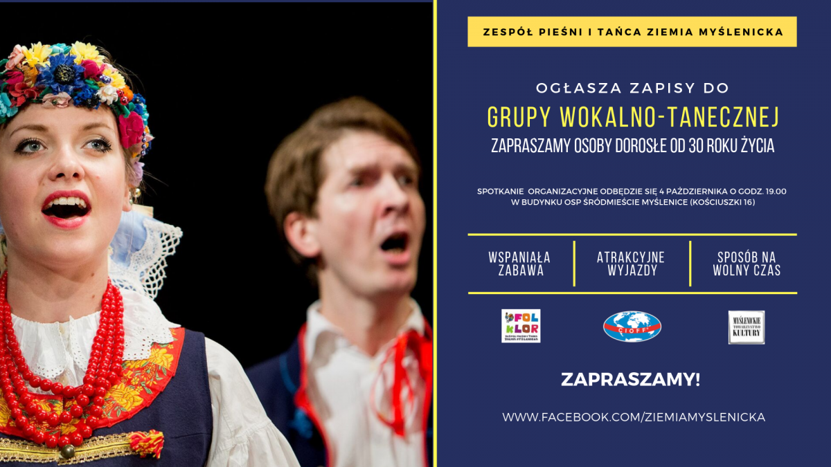 Ziemia Myślenicka zaprasza dorosłych do grupy wokalno-tanecznej!