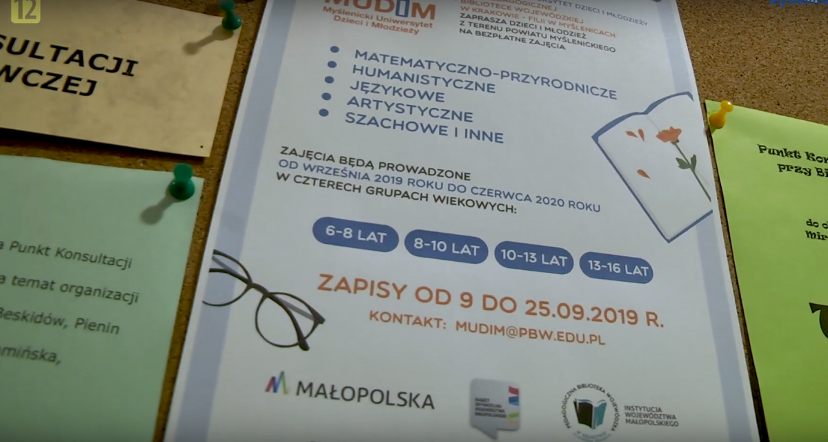 Myślenicki Uniwersytet Dzieci i Młodzieży zaprasza na zajęcia - ostatnie 2 dni zapisów!!!