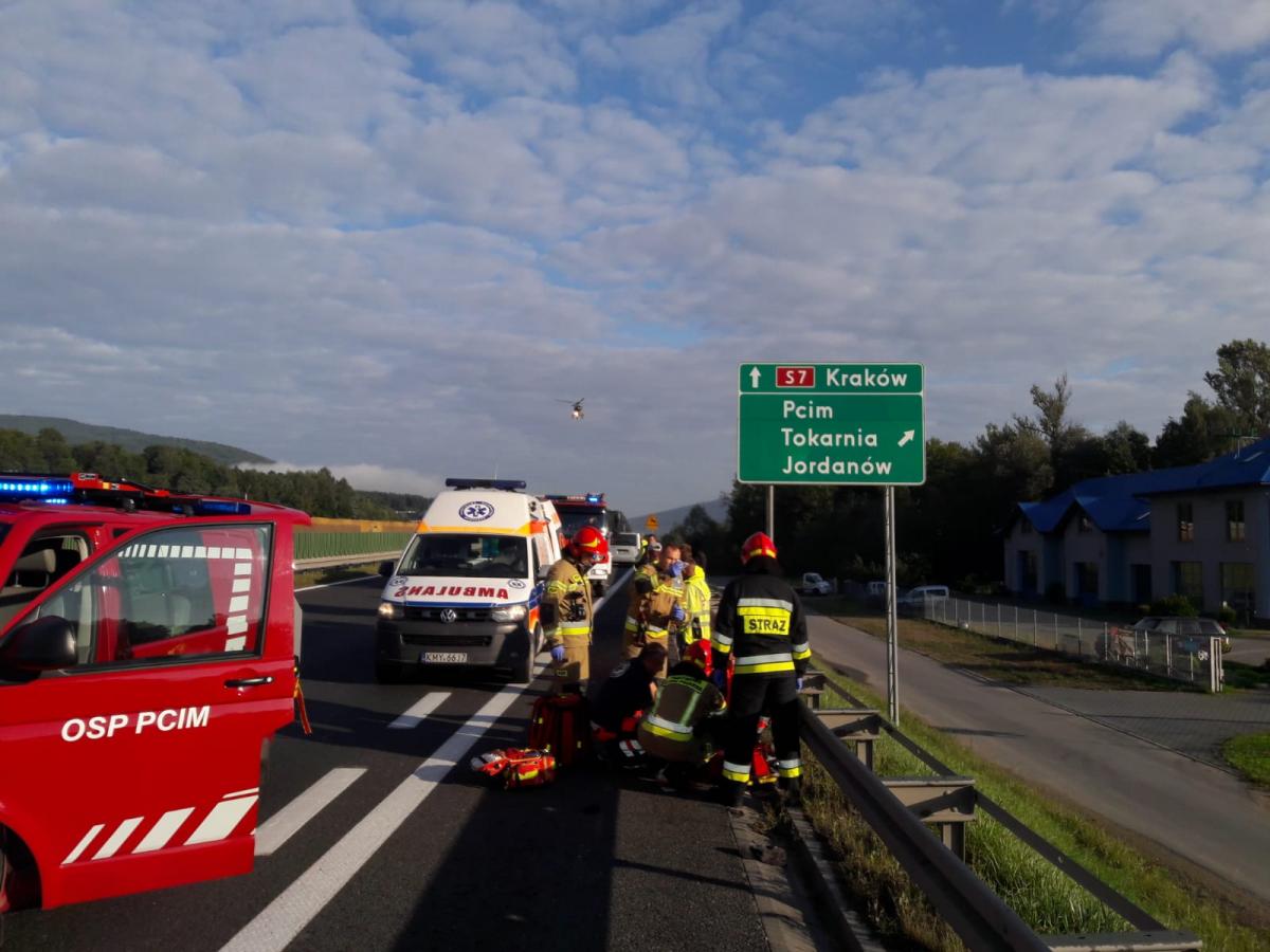 Wypadek Pcim. Zablokowana zakopianka S7