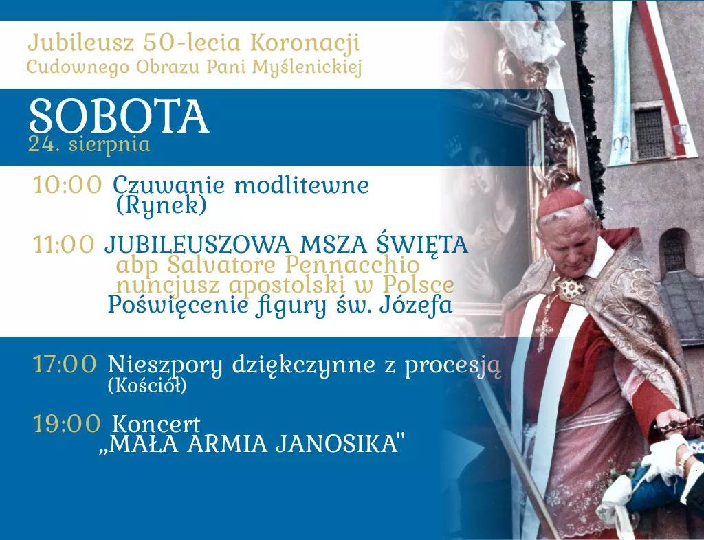 Złoty Jubileusz Koronacji Cudownego Obrazu Pani Myślenickiej - retransmisja mszy św.