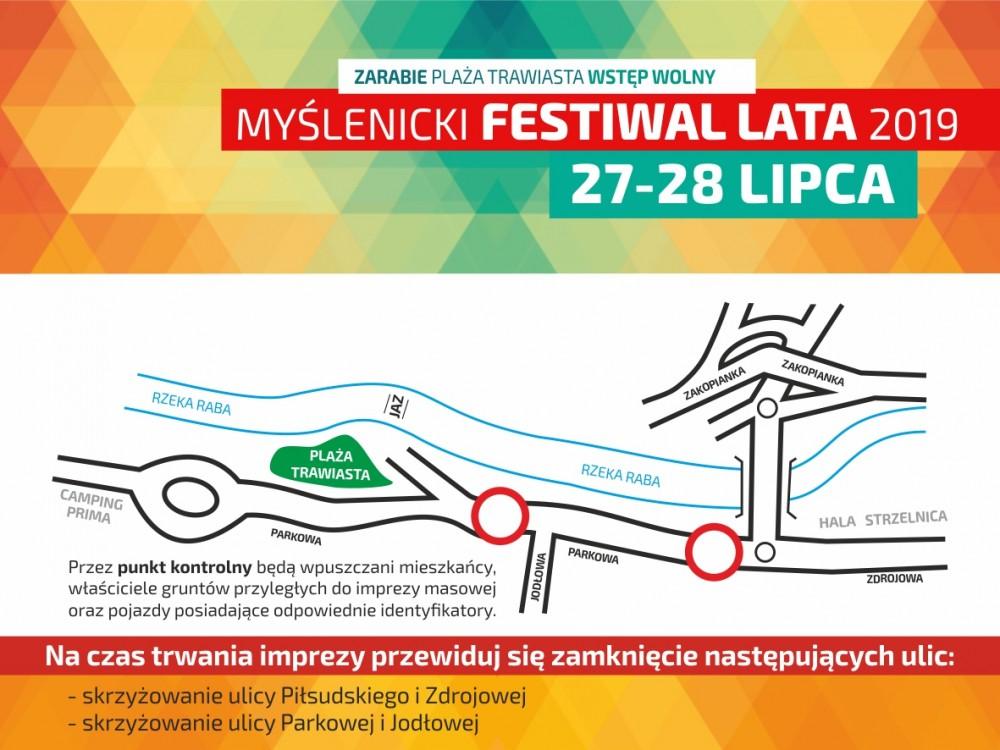 Myślenicki Festiwal Lata: utrudnienia w ruchu 27-28 lipca
