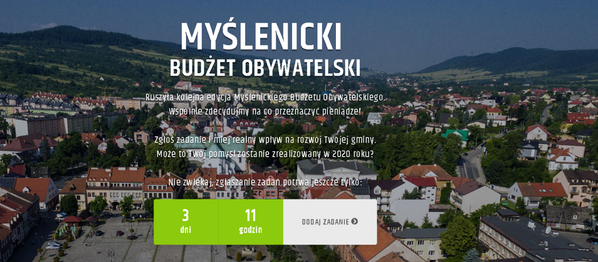 Zgłoś projekt do Budżetu Obywatelskiego Gminy Myślenice
