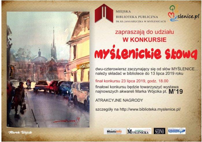 Konkurs literacki Myślenickie słowa - czas na ukazanie światu swojego talentu literackiego