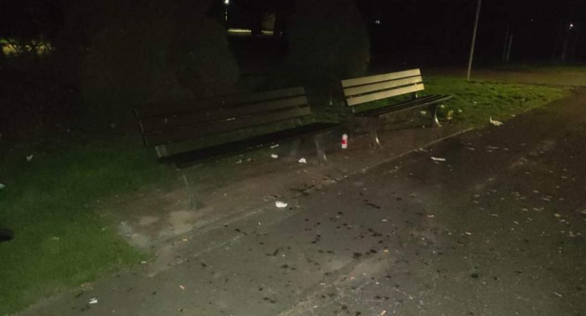 Wywracali kosze i rozrzucali śmieci. Młodzież przyłapana w parku 