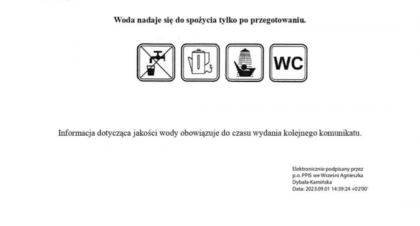 Komunikat wrzesińskiego sanepidu: Jakość wody uległa pogorszeniu 