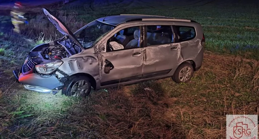 Wypadek osobówki w Gutowie Wielkim (zdjęcia) 