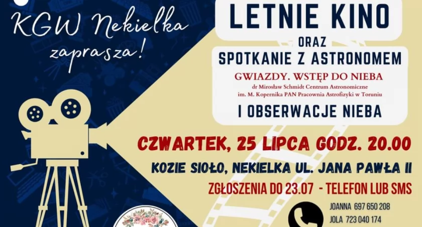 Koło Gospodyń zaprasza na obserwację nieba i kino letnie
