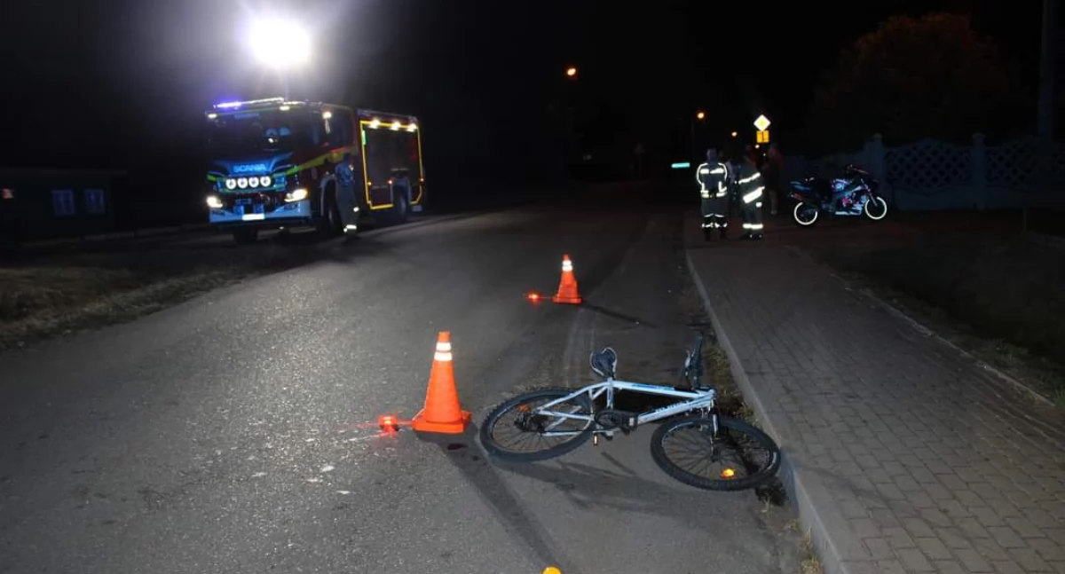 Zderzenie motocyklisty z nastolatką na rowerze 