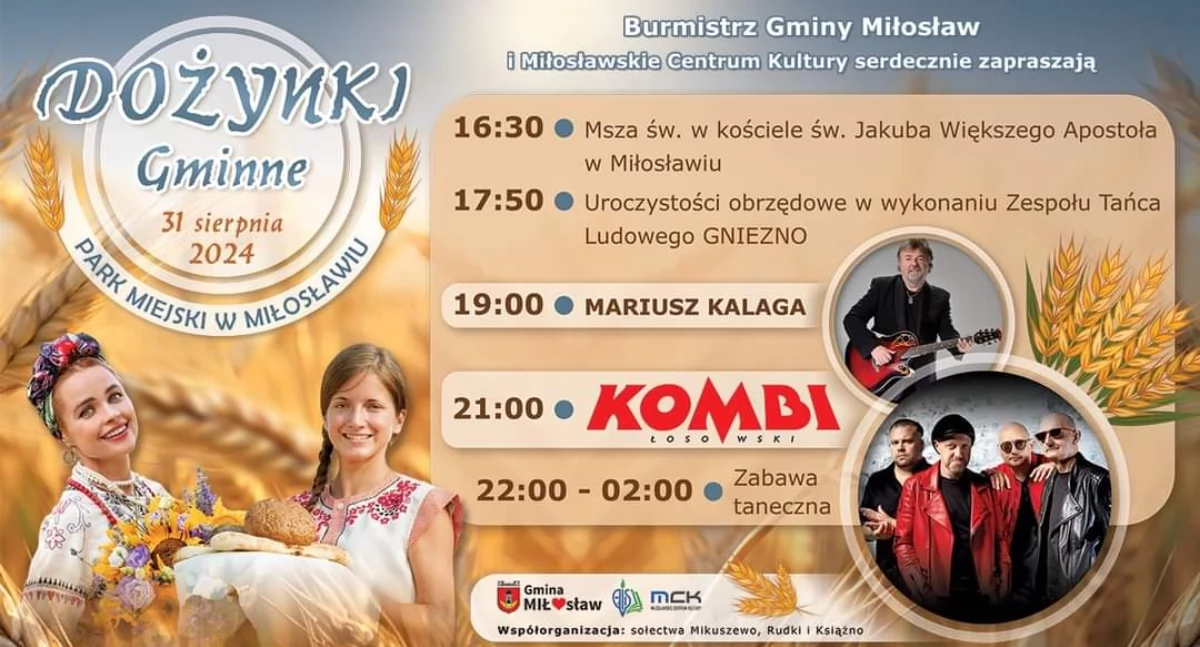 Przed nami Dożynki w Miłosławiu. Zagrają KOMBI i Mariusz Kalaga