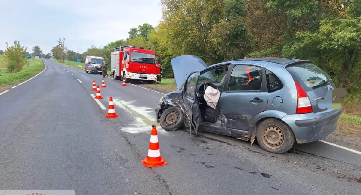 Wypadek osobówek na drodze krajowej 92 (zdjęcia) 