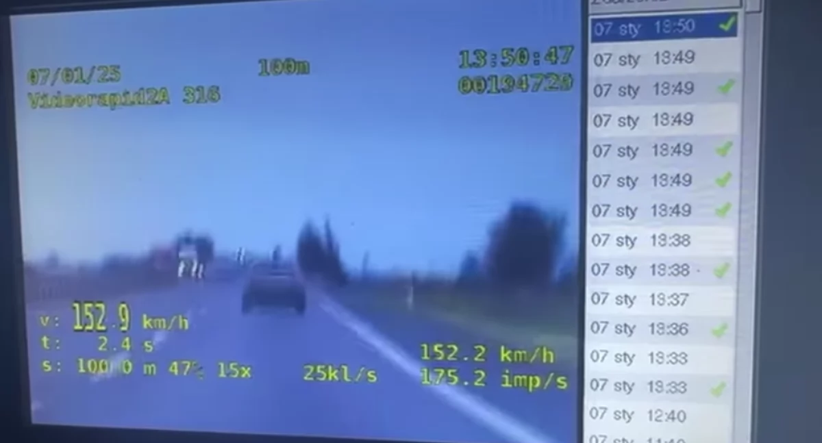 Kierowca osobówki pędził 152 km/h w Psarach Małych! 