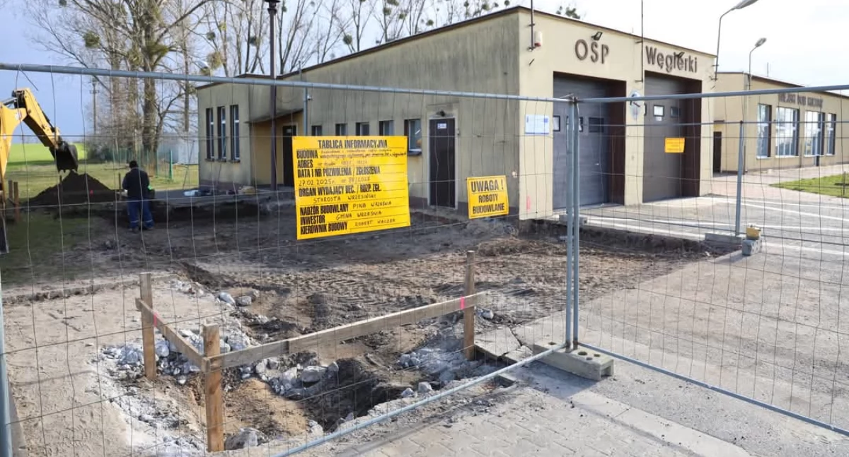 Trwają prace przy budynku OSP Węgierki 