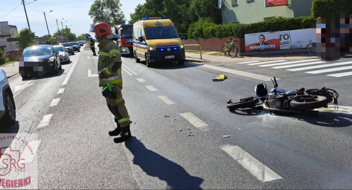 Wypadek z udziałem motocyklisty i osobówki w Węgierkach (AKTUALIZACJA) 