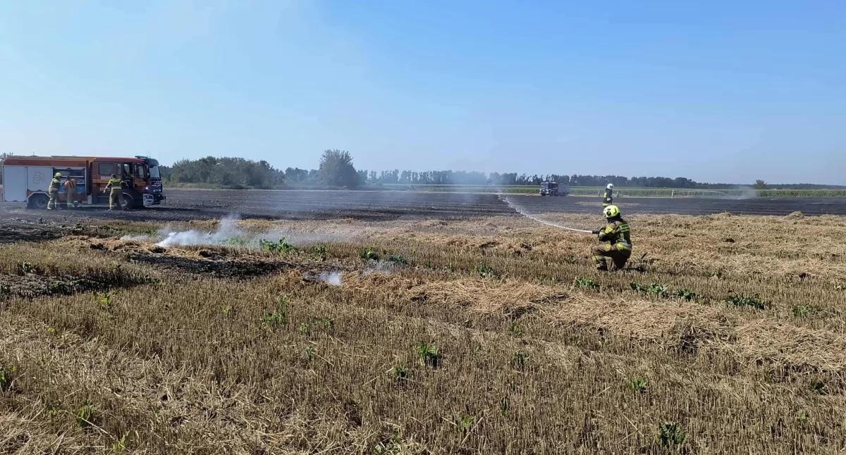 Pożar ścierniska i słomy! Ogień gasiło sześć zastępów straży pożarnej (zdjęcia) 