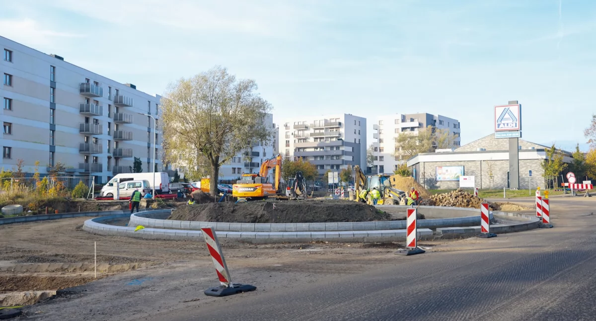 Trwa przebudowa ronda przy ulicy Daszyńskiego 