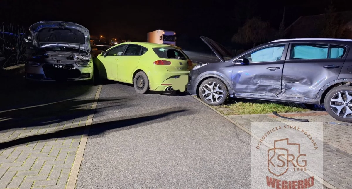 Wypadek trzech osobówek w Węgierkach (zdjęcia) 