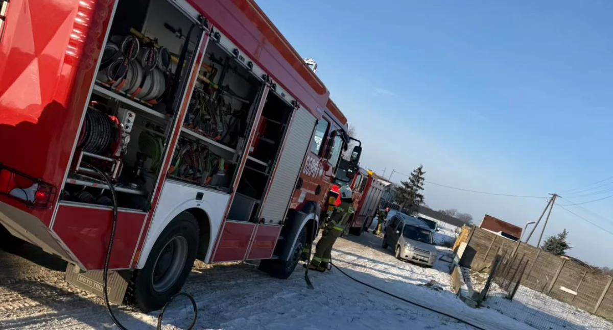 Akcja straży i policji w Nadarzycach. Pożar kotłowni 