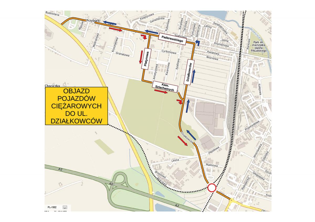 Uwaga! Zamknięcie ulicy Działkowców od 4 października