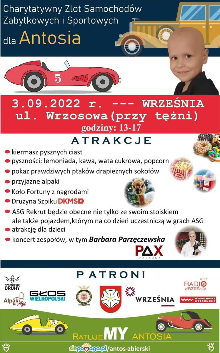 Jutro Zlot samochodów i wiele więcej atrakcji! To wszystko dla Antosia