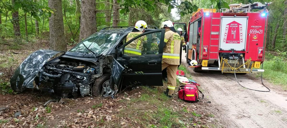 Wypadek osobówki w Bagatelce