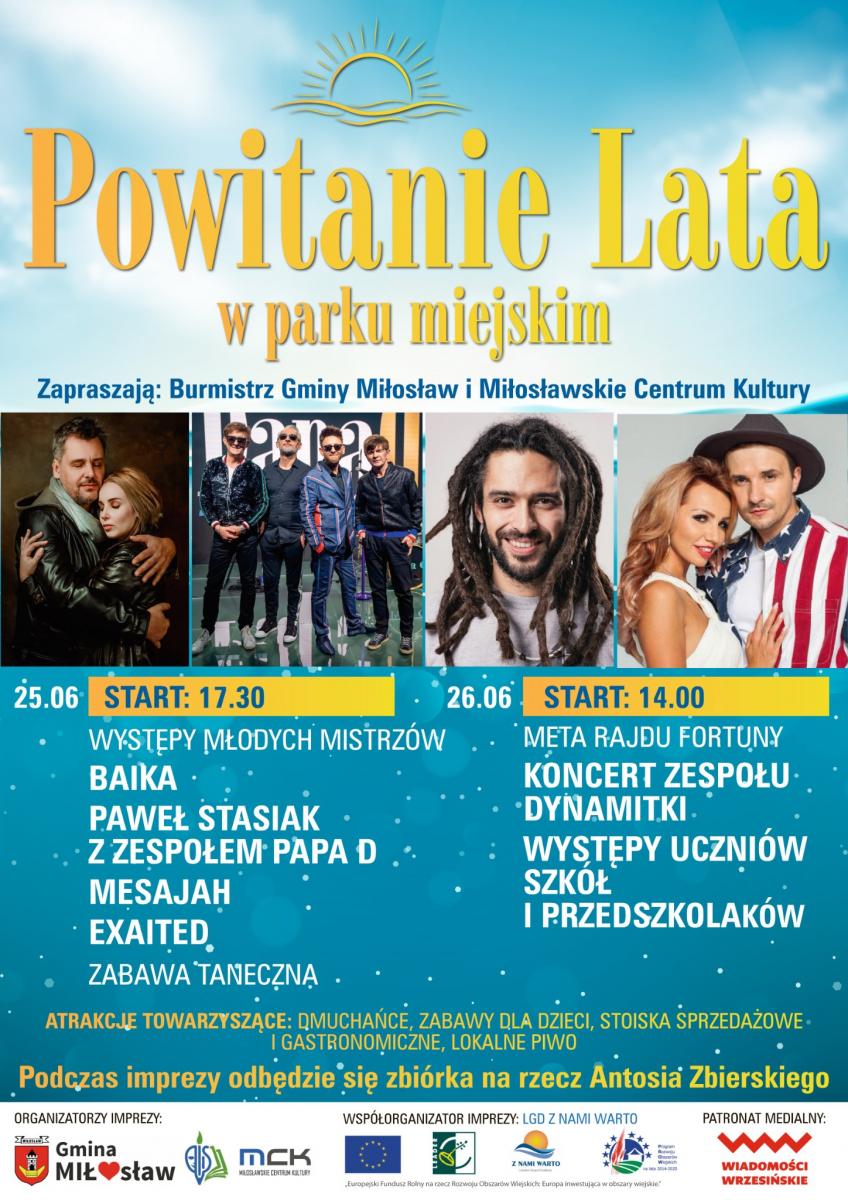 Koncertowe Powitanie Lata w Miłosławiu. Sprawdź, kto zaśpiewa!