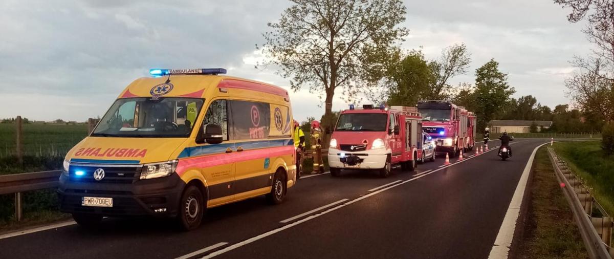 Wypadek motocyklisty. 43-letni mężczyzna w szpitalu