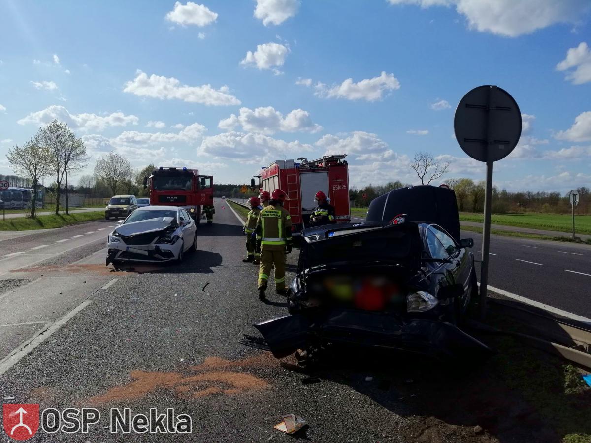 Zderzenie bmw i seata w Gierłatowie