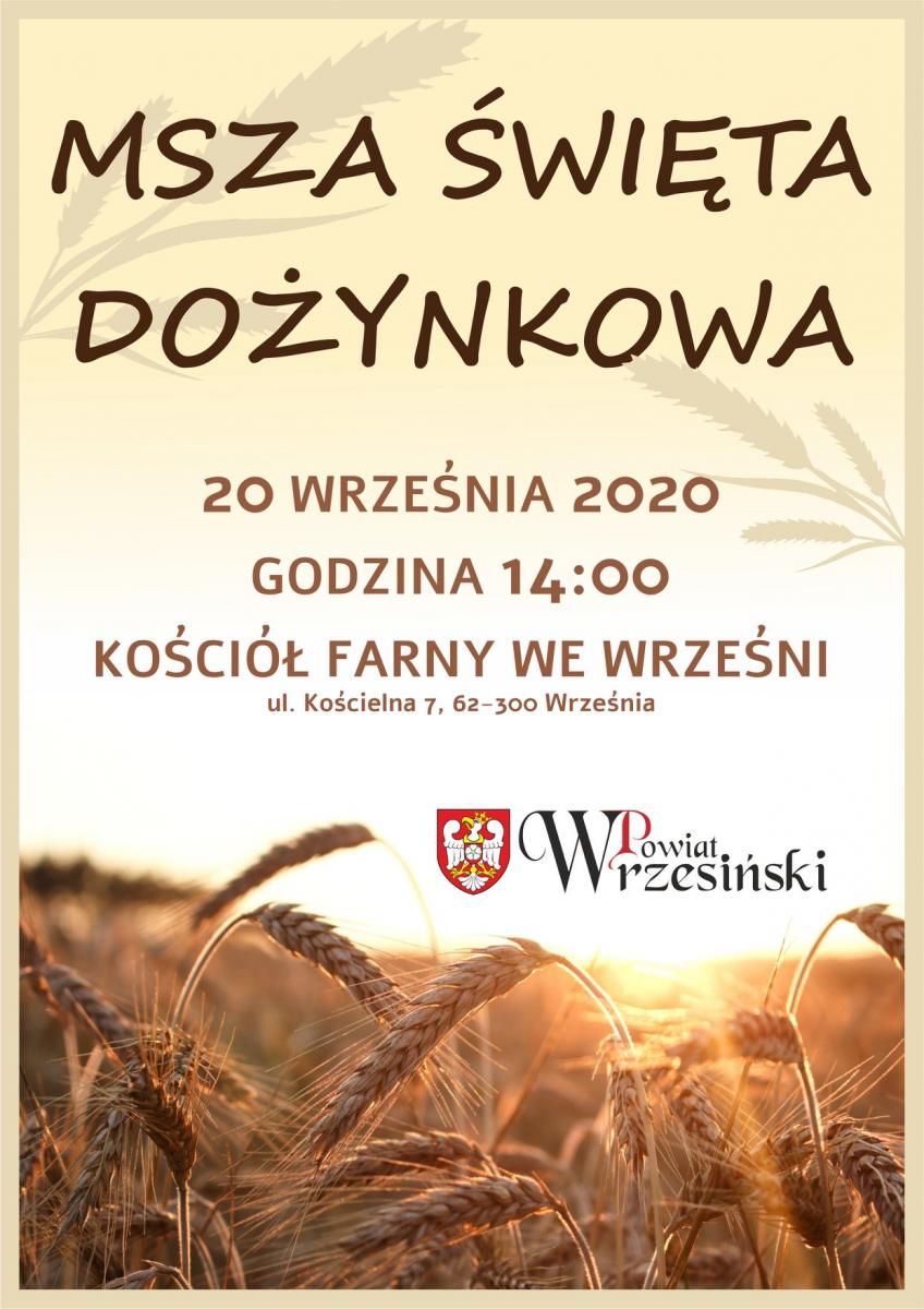 Msza dożynkowa w najbliższą niedzielę