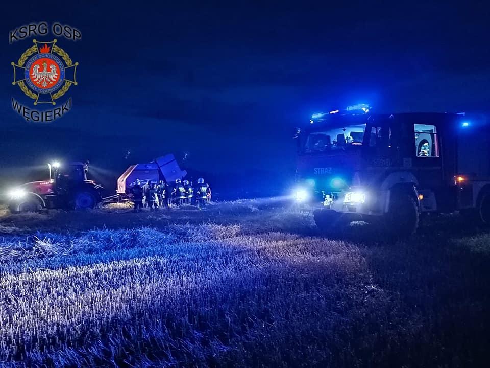 Pożar na polu w Sobiesierniach