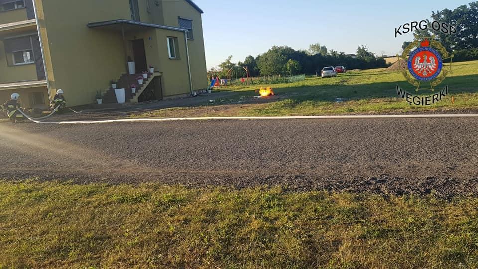Pożar butli z gazem!