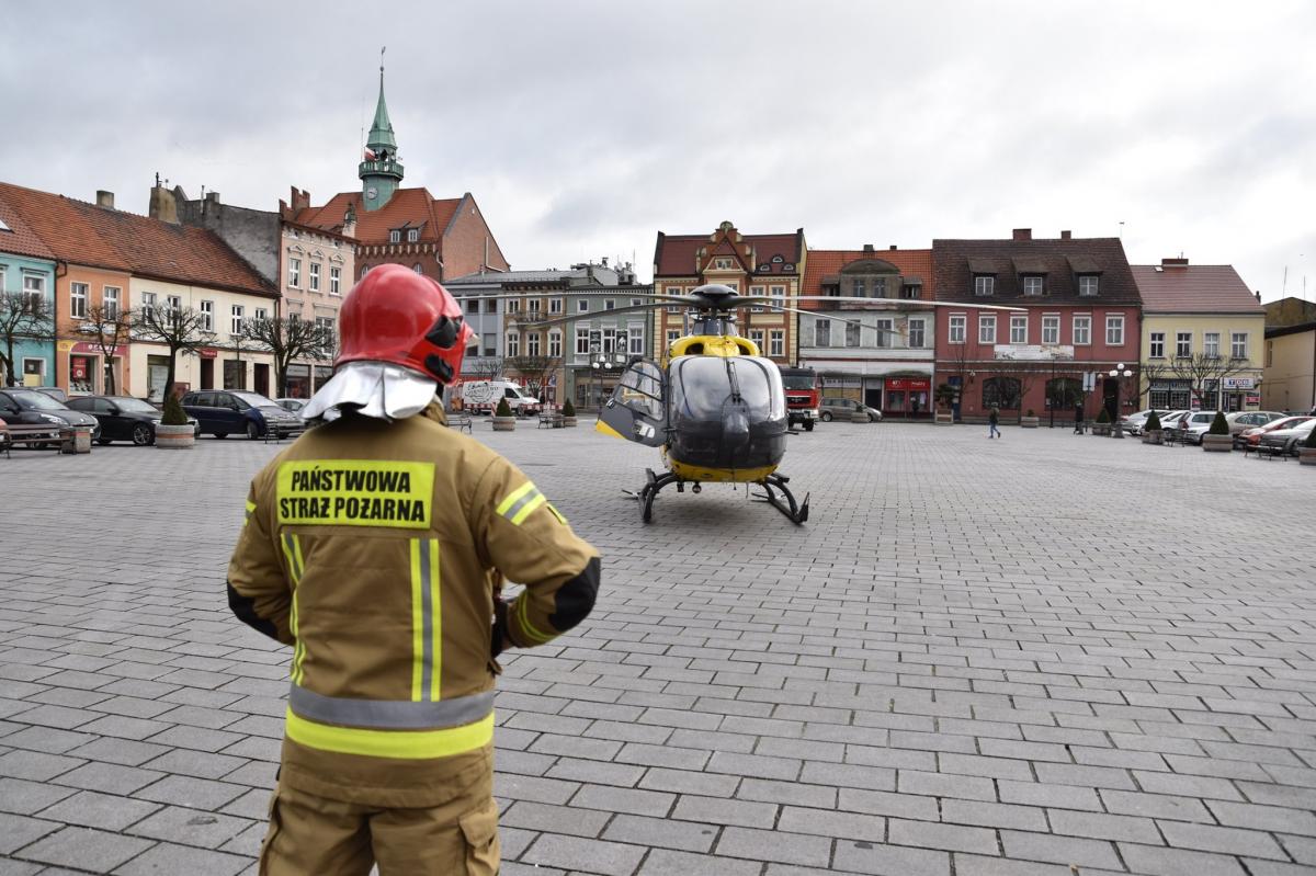 Śmigłowiec wylądował na wrzesińskim rynku