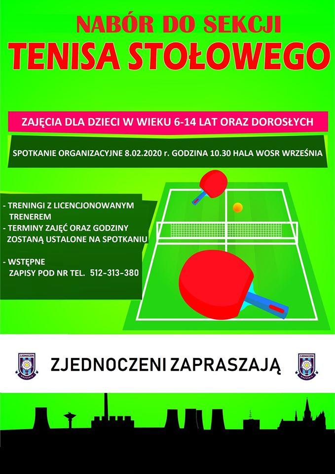 Ruszył nabór do wrzesińskiej sekcji tenisa stołowego!