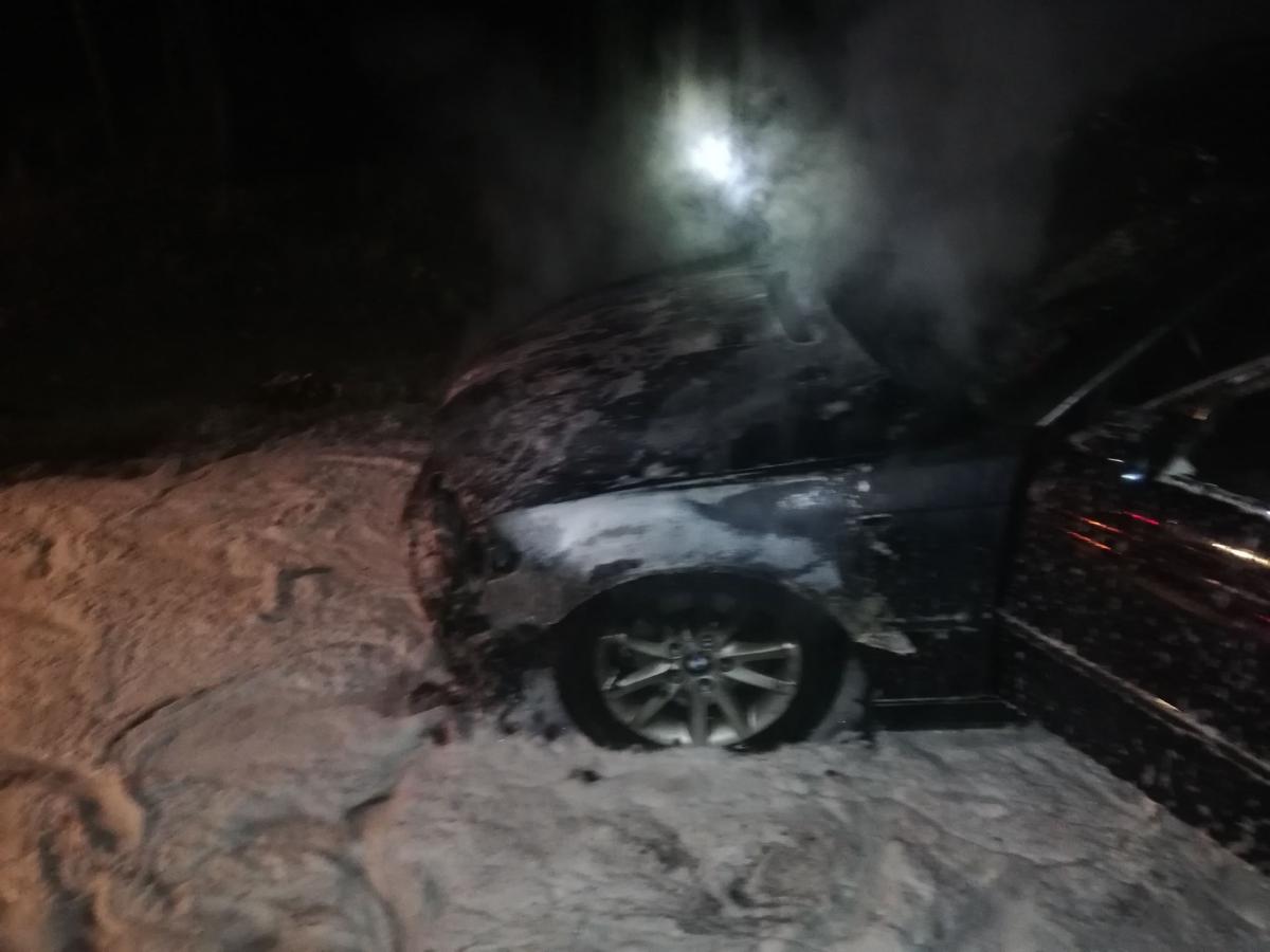Pożar osobówki na krajowej 92