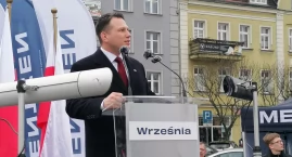 Kampania prezydencka: Sławomir Mentzen na wrzesińskim rynku (zdjęcia) 