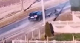 Wypadek w Grzymysławicach. Rowerzysta wyrzucony w powietrze! (wideo) 