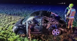 Wypadek osobówki na drodze krajowej 15!